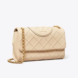 Tory Burch Soft Fleming Shoulder Bag in New Cream